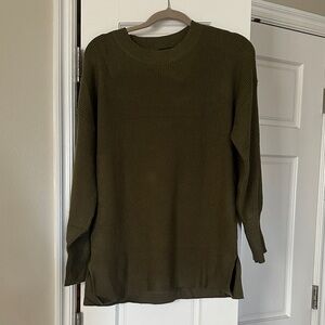 Olive Green Ribbed Sweater